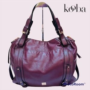 KOOBA BURGUNDY LEATHER SHOULDER BAG